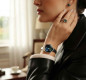 Preview: Armreif mit blauem Swarovski-Kristall
