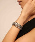 Preview: Bracelet Cuir Marron Perles Argent