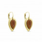 Preview: Pendientes Oro Hoja Cristal Rojo Marron