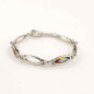 Preview: Pulsera Eslabones Ovales Cristales Rosa-Cognac