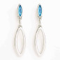 Preview: Oval Earrings Blue Crystal
