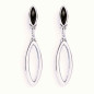 Preview: Oval Earrings Black Crystal