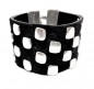 Preview: Black Cowhide Leather Studs Bracelet