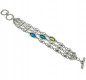 Preview: Pulsera plata tres colores turquesa