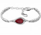 Preview: Doppel Wing Silver Cuff Bracelet  Bordeaux  Crystal