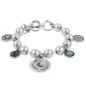 Preview: Silver Pearl Bracelet Turquoise Charms