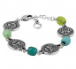 Preview: Coin bracelet green murano crystals