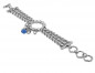 Preview: Dreireihiges Gliederketten Armband Blaue Perle