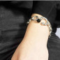 Preview: Gliederarmband austauschbare schwarze Kugelperle