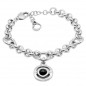 Preview: Chain bracelet round black pendant