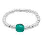 Preview: Turquoise Pearl Elastic Silver Bracelet