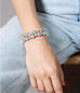 Preview: Double row silver pearl bracelet
