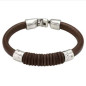 Preview: Bracelet cuir incrustation cordon coton