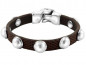Preview: Brown Leather Bracelet Silver Rivets