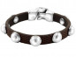 Preview: Bracelet Cuir Rivets Marron Argent