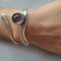 Preview: Brazalete Plata Perla Bola Morada