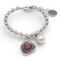 Preview: Bracelet Perles Boules Pendentif Violet