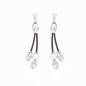 Preview: Leather drop earrings white pearl