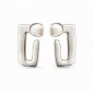 Preview: Edgy Rectangle Silver Earrings