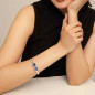 Preview: Open Silber Bangle Blue Crystals