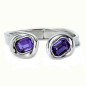 Preview: Bracelet Jonc Deux Cristaux Violet