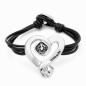 Preview: Heart Leather Bracelet Anthracite Crystal