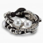 Preview: Three White Pearl Leather Bracelet