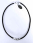 Preview: Collier Cuir Noir Perles