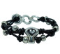Preview: Leather Bracelet Grey Swarovski Crystal