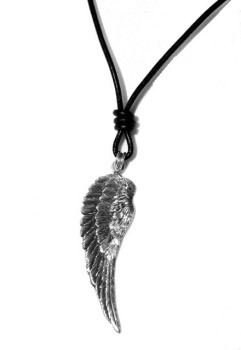 Collar Cuir Negro - Ala de ángel