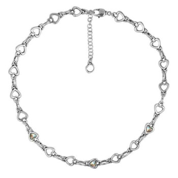 Collier cristaux coeur transparent