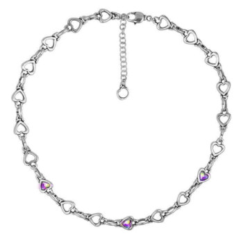 Collier cristaux coeur transparent