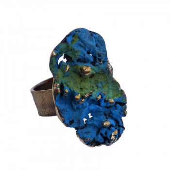 Organic Texture Ring Green Blue
