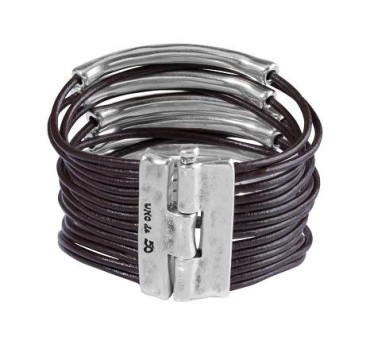 Multistrand leather cord bracelet with tubes
