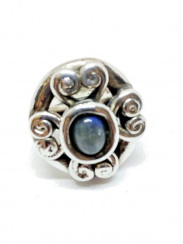 Bague circulair pierre naturelle gris