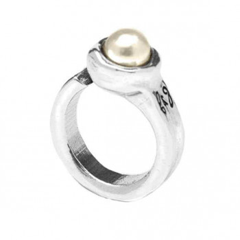 Pearl Beaded Silver Ring