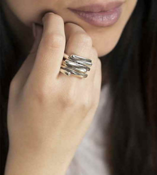 Three Fold Silver Stack Ring