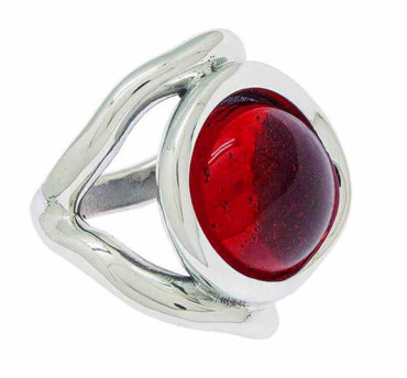 Round Ring Red Crystal