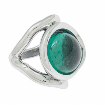 Round Ring Turquoise Glass Pearl