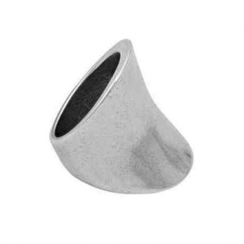 Large arc shaped silver ring