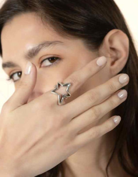 Star link silver ring