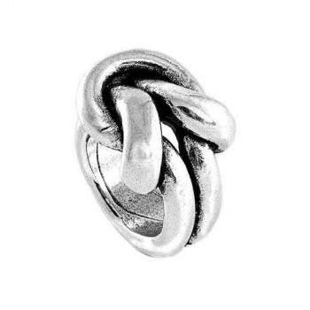 Massive silver Ring in the shape of a knot