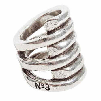 Langer Silber Spiralenring