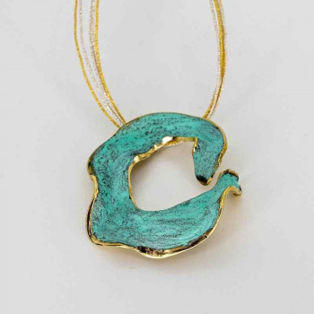 Pendentif Circulaire Irrégulier Turquoise