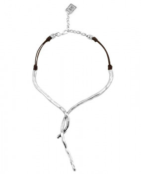 Silver Necklace Overlapping Loops Tubes