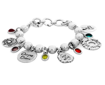Kugelperlen Armband Message Anhänger
