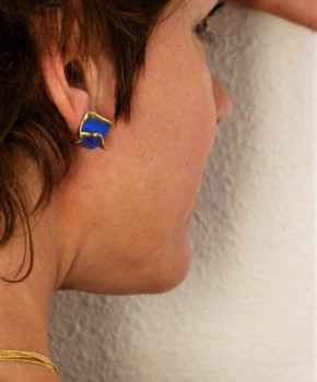Abstract Blue Square Earrings