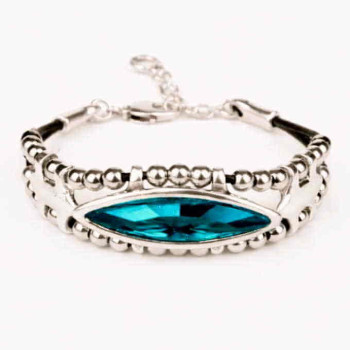 Bracelet Oval Crystal Blue