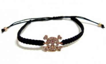 Macrame Skull Bracelet Brown