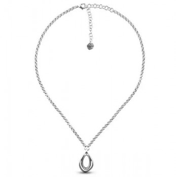 Fine Chain Necklace Oval Silver